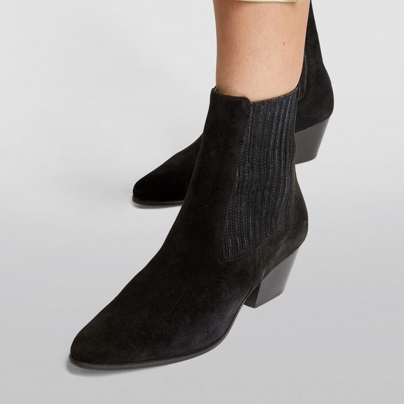 AMELYA LEATHER ANKLE BOOTS WITH ELASTIC - Picture 1 of 8